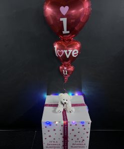 Valentines Day Deliveries - balloon bouquets & balloon in a box Valentines